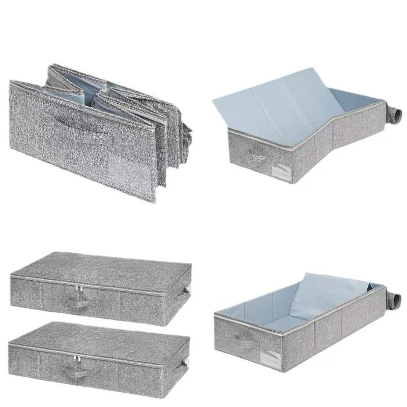 Under Bed Storage Box with Compartments Dustproof Foldable with Lid for Clothes Sheets Quilts Organization