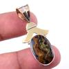 Natural Pietersite Gemstone 925 Solid Sterling Silver TwoTone Pendant 1.50" D9p83