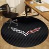 Chevrolet Corvette Pattern Round Rug, Indoor/Outdoor Mat, for Picnic, Gameroom, Bedroom, Office, Living Room, Home Decor Carpet, Birthday Gift