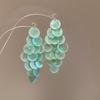 Geometric Round Shell Tassel Drop Earrings for Women French Exquisite Design Long Earring Light Luxury Fashion Jewelry VacationB