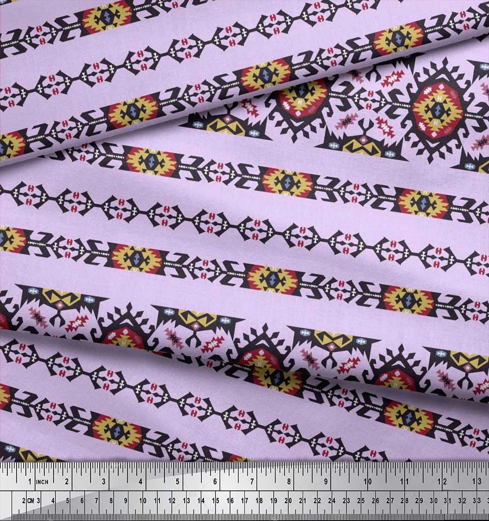 Soimoi Японская креп-сатиновая ткань Ацтекская юго-западная печатная ткань 1 метр 42 дюйма