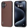 ABEEL For iPhone 16 Case Genuine Cow Leather Coated PC+TPU Hybrid Phone Cover