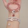 Moon River Cats Eye Strawberry Crystal Double Layer Bracelet Women