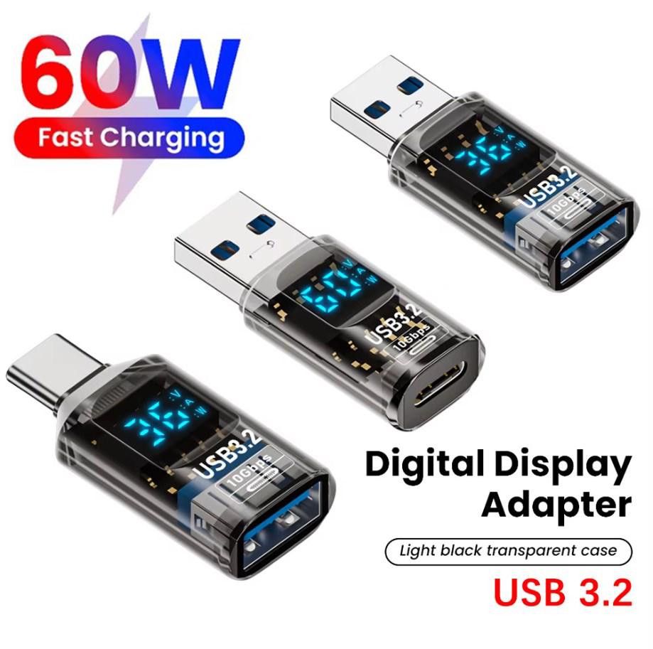 Адаптер USB3.2 с цифровым дисплеем 4K@60Гц USB-C OTG для iPhone16 15 Pro Max Samsung iPad PC Ноутбук Быстрая зарядка 36Вт/PD-60Вт Синхронизация данных