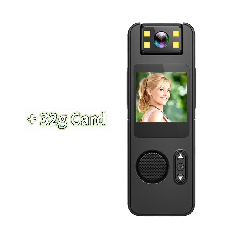 HD Portable Body Camera with 180 Degrees Rotatable Lens, WiFi Connectivity Audio Video Record & LED Light for Outdoor Trip