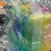 Kneading Stress Reliever Rainbow Ice Cube Squeeze Ball, Transparent Jelly Fidget Toy Gradient for Anxiety Relief, Soft TPR Decompression Kids
