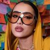 Женские модные солнцезащитные очки с полукруглым ободком - Унисекс, стиль козырька, большая оправа, модный чайный цвет, стройнящий дизайн