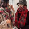 Versatile Women's Winter Plaid Scarf - Imitation Cashmere, Thick & Warm Shawl for Couples
