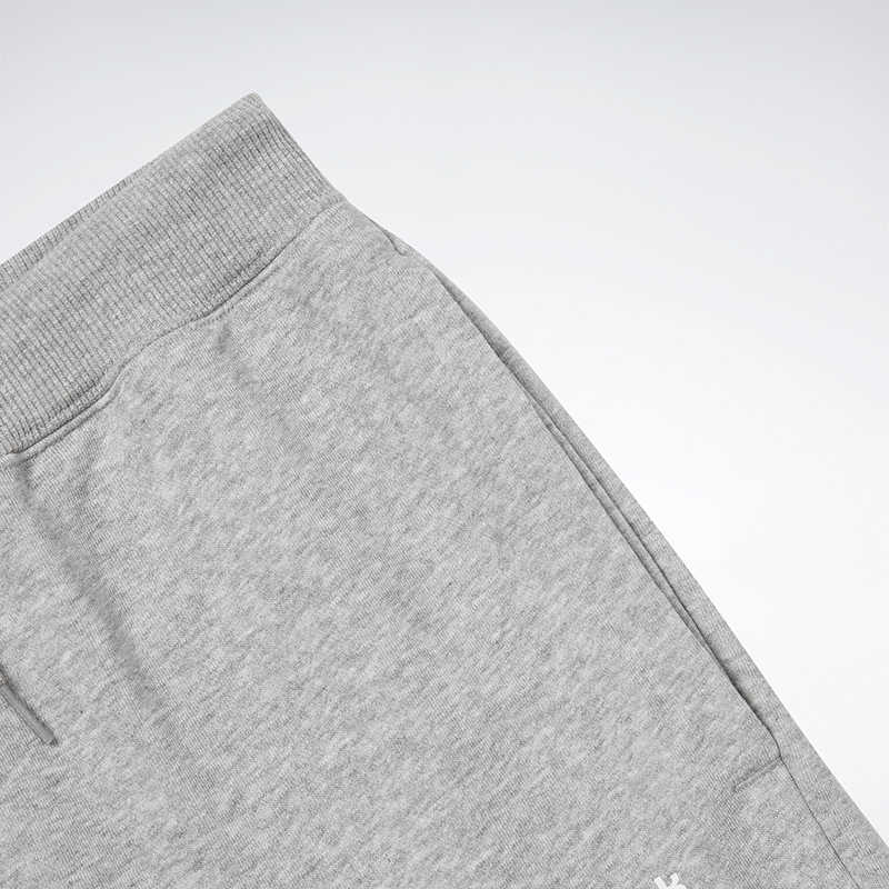 Reebok Однотонные спортивные брюки с манжетами и логотипом средней посадки, мужские низы серого цвета GR8492