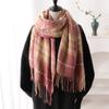 New Autumn And Winter British Plaid Imitation Cashmere Simple And Versatile Warm Scarf For Women, Thickened Popular Shawl