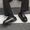 2025 новая мужская обувь для ленивых, простая кожаная обувь для ног, мужская универсальная черная повседневная обувь на одной педали 18887-J