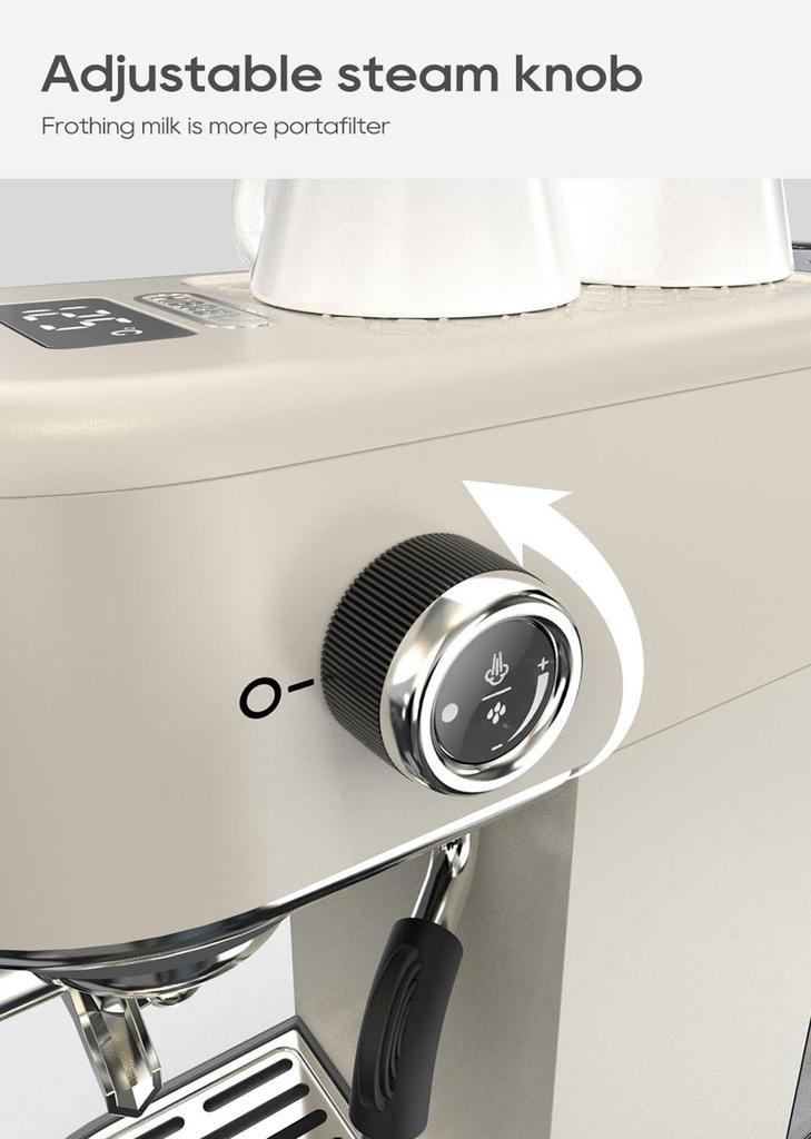 New HiBREW H10B Espresso Coffee Machine, 20Bar Extraction Pressure, Semi-Automatic, Adjustable Temperature & Cup Volume