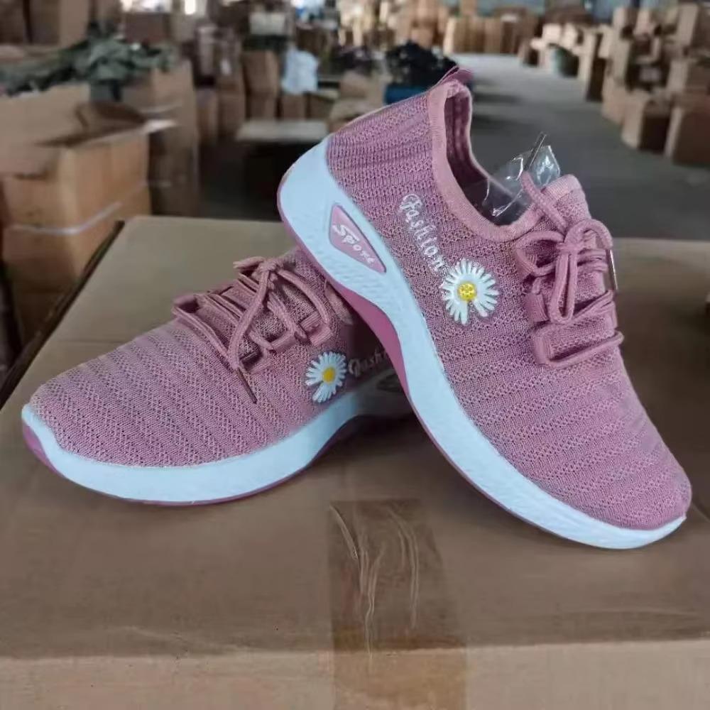 2025 Легкие Удобные Кокосовые Женские Повседневные Спортивные Туфли с Мягкой Сетчатой Подошвой, Дышащие и Модные Кроссовки