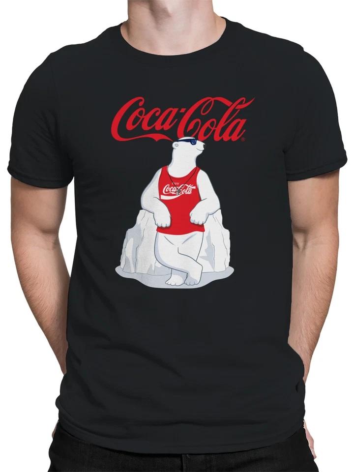 Мужская футболка с официальной лицензией Coca Cola с дизайном «Крутой полярный медведь»
