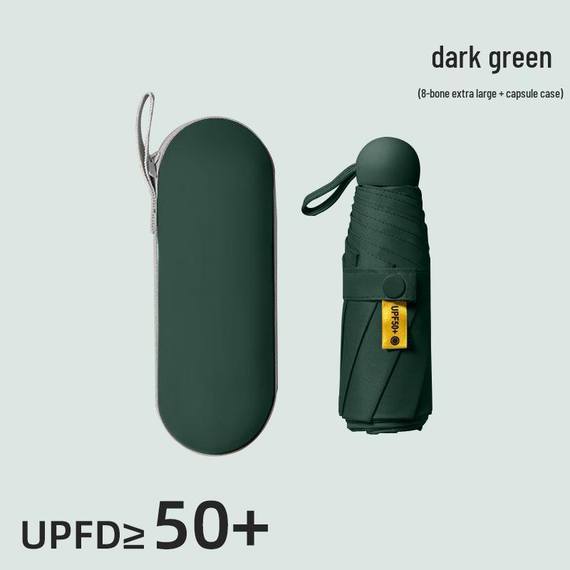 Компактный складной зонт с защитой от УФ-лучей и черной подкладкой