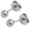 [Adelina Style] Titanium Earrings Silver Ball Round Ball Earrings Leave It On 1 Pair Simple Design Men's Ladies Unisex Metal Allergy Compatible (width