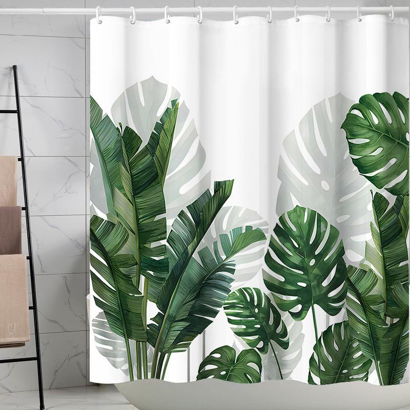 Flower Leaf Bathroom Thickened Waterproof And MildewProof Shower Curtain Design