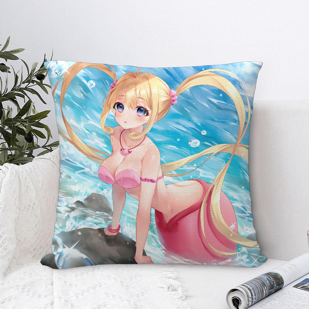 Mermaid Melody Pichi Pichi Pitch Pillow Case Sofa Decorative Home Double-sided Print Plush Throw Pillow Covers Cushion Decor