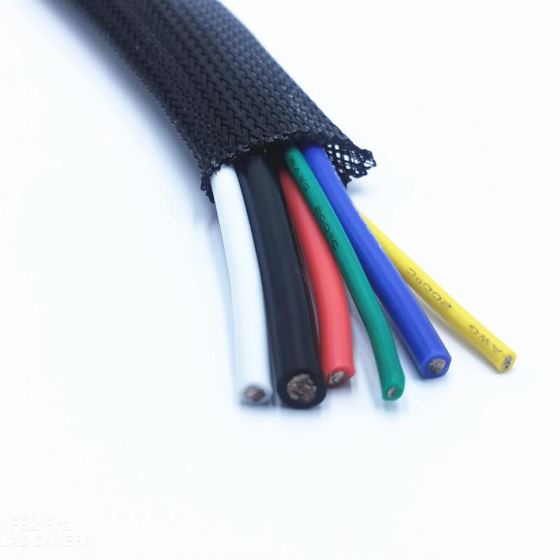 Black Insulated Braid Sleeving 4/6/8/10/12/16/20/25/30/40/50mmTight PET Wire Cable Protection Expandable Cable Sleeve Wire Gland
