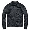 Sheepskin Leather Jacket for Young Men Slim Stand Collar Leather Jacket