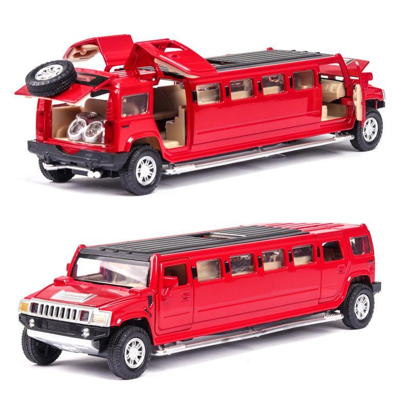 1/32 сплав Hummer H2 удлиненный лимузин металлическая литая модель автомобиля звук и свет инерционный детский игрушечный транспорт подарок