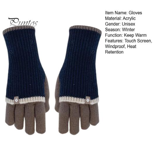 1 пара женских зимних перчаток, утолщенные, цветные, вязаные, с пятью пальцами, для сенсорного экрана, унисекс, противоскользящие, для холодной погоды, для вождения, гольфа, катания на лыжах и коньках