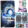 Кожаный чехол-кошелек для OPPO A40 A60 A80 Reno 13 12 12F 12FS 9A 8T Find X8 X6 Pro X5 Lite A17 A52 A58 A78 A98 K12X Расписная обложка