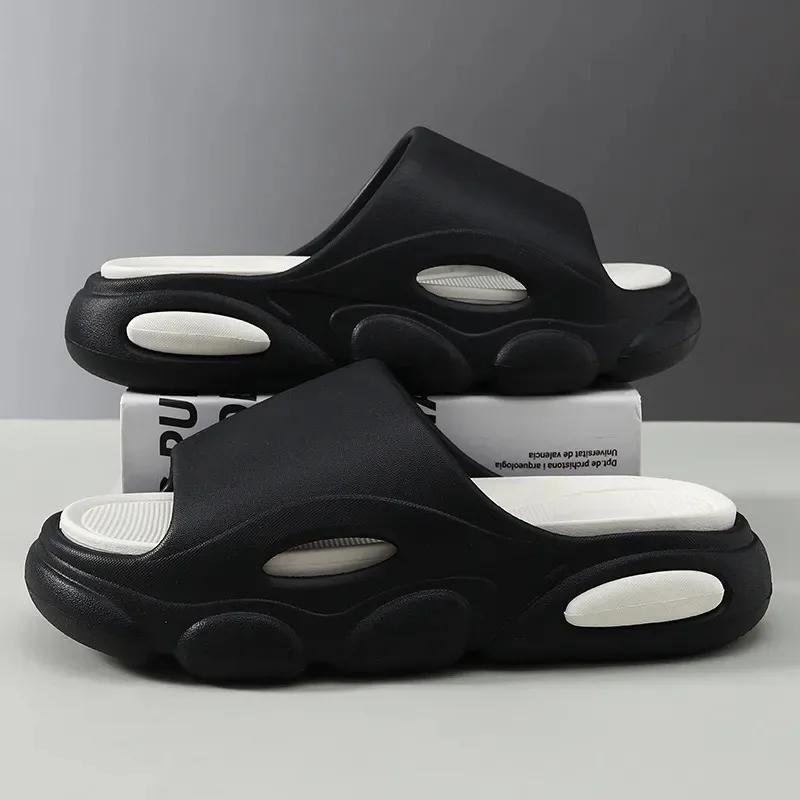Модные мужские тапочки, модные тапочки из ЭВА с мягкой подошвой, повседневные сандалии на платформе для мужчин, летняя новая пляжная обувь, домашние тапочки для пар