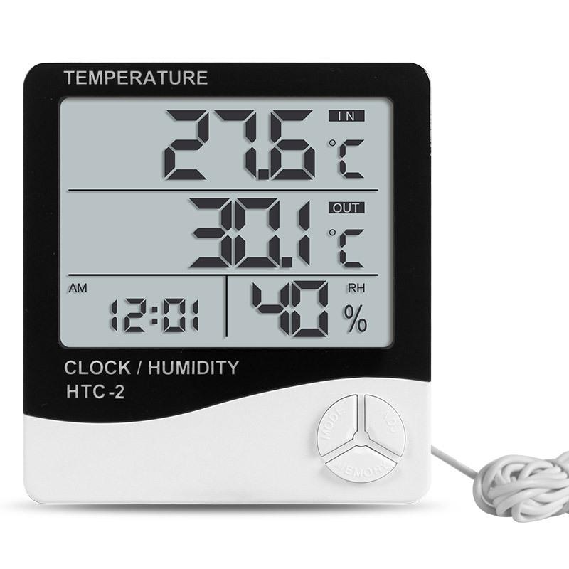 TK Electronic HTC-2 Высокоточный цифровой термогигрометр с зондом для измерения температуры воздуха в помещении и воды в аквариуме.