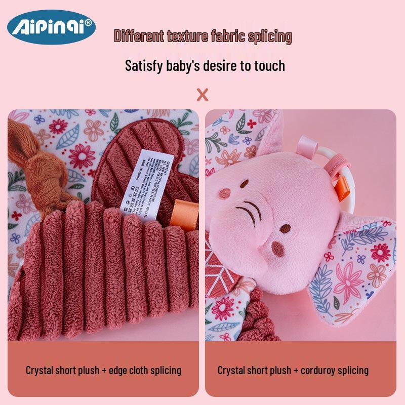 Aipinqi Розовый Комфортный Плед с Прорезывателем и Шуршащей Бумагой: Мягкая детская плюшевая игрушка в наличии