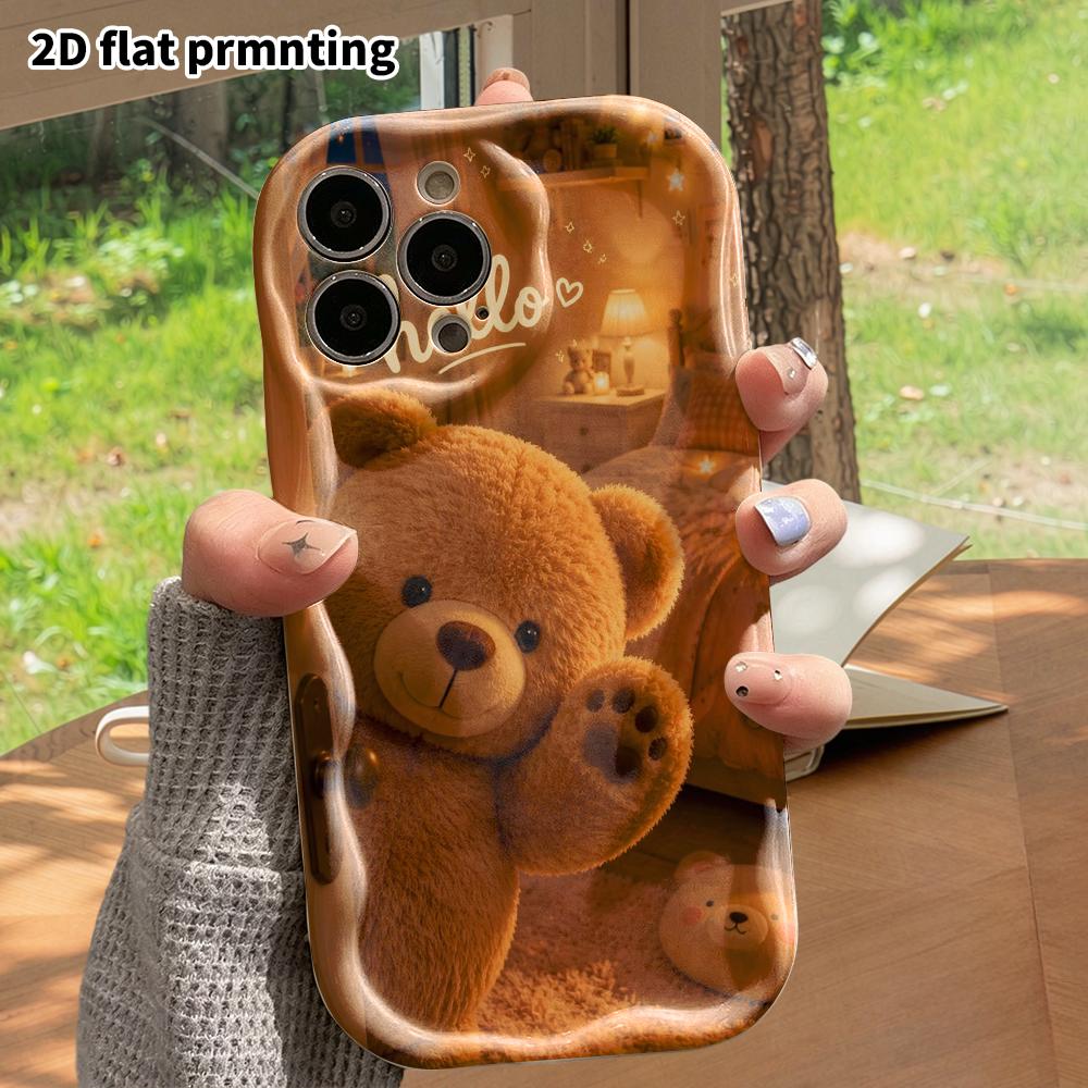 Phone case: 2D flat design suitable for iPhone 18 17 16 15 14 13 Pro protective case, Probe Bear, perfect Christmas and Halloween holiday gift