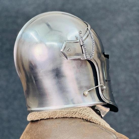 Knight Barbute Helmet 18g Soft Steel Medieval Warrior Armor LARP Cosplay Costume Warrior Helmet