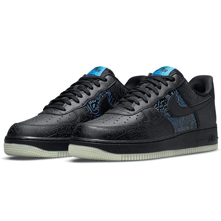 Space Jam x Nike Air Force 1 07 Чип Компьютера Мужские Кроссовки Черный Светло-Голубой-Ярость DH5354-001