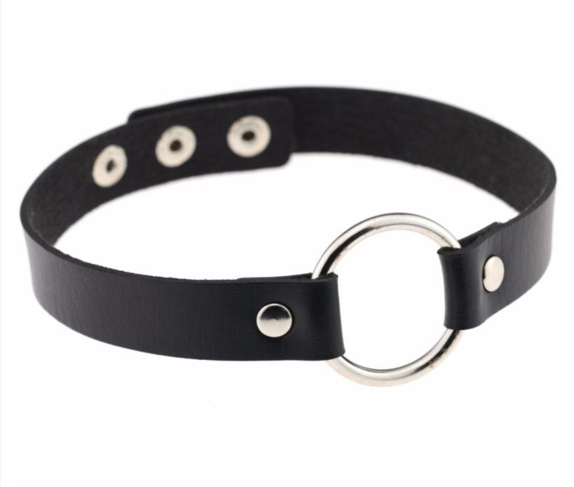 Черный готический чокер панк кожаный чокер рок воротник женский готический чокер ожерелье модная бижутерия