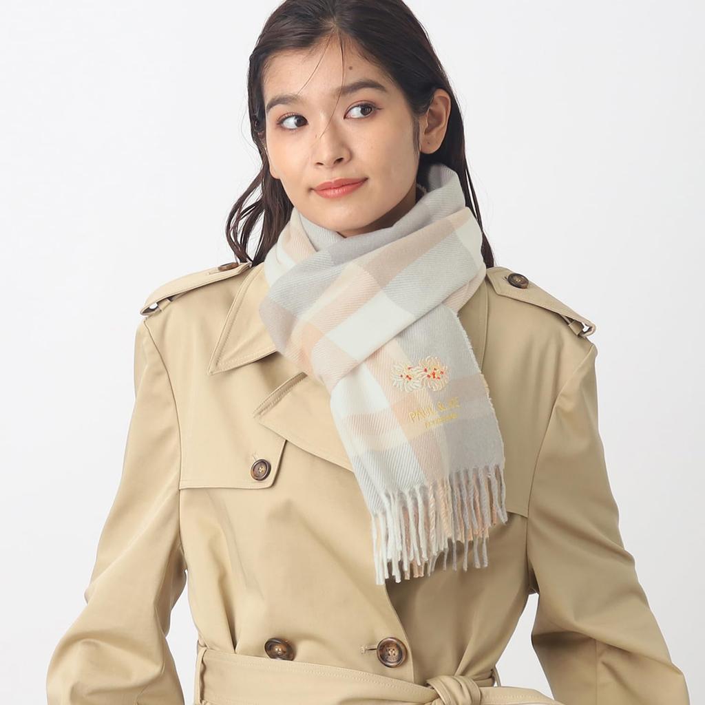 Вышитый шарф с логотипом Paul Joe Moonbat Chrysanthemum, брендированный бежевый и (44585) Упаковка,