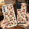 Phone Case: 2D Flat Samsung Galaxy A34 A35 M05 M06 S20 S22 S21 FE Plus 5G Layered Protective Case, Cherry and Butterfly All-over Print, Christmas and 