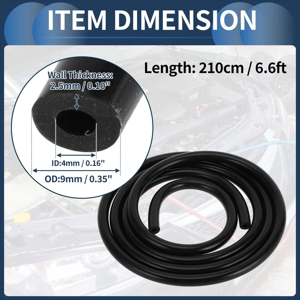 INFINAUTO Engine Silicone Vacuum Tube Hose 6.6FT 3/16" 4mm ID