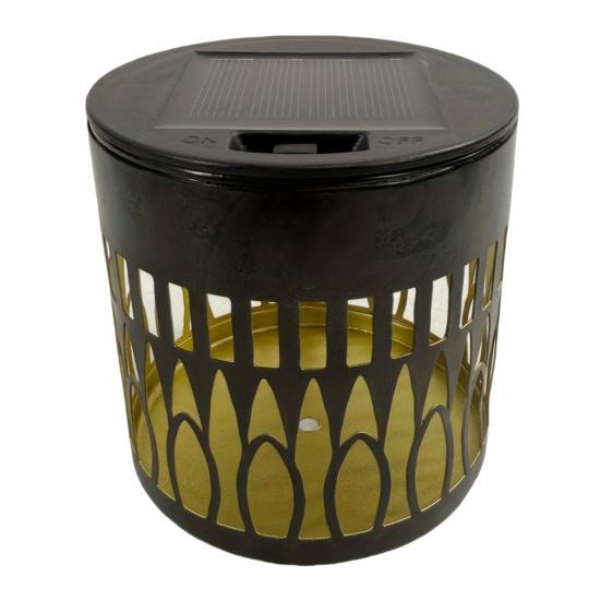 Солнечные фонари для улицы, декоративные садовые светильники на солнечных батареях с интеллектуальным датчиком, водонепроницаемые, металлические, с полым узором, для палубы, ступеней, стен