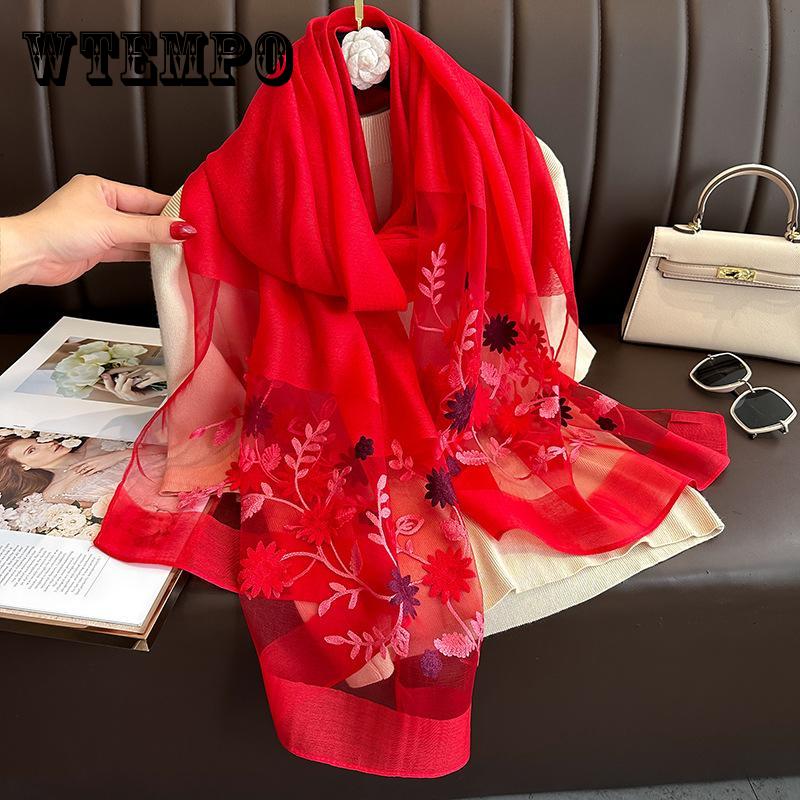 Luxurious Silk Blend Scarf - Soft, Breathable, Windproof, and Elegant Solid Color Shawl for Casual Travel, Beach, and Daily Wear