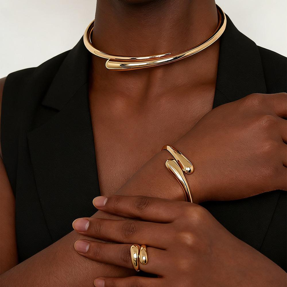 2/3Pcs Punk Open Cuff Bangle Adjustable Rings Party Grunge Jewelry Set  Jewelry Gifts