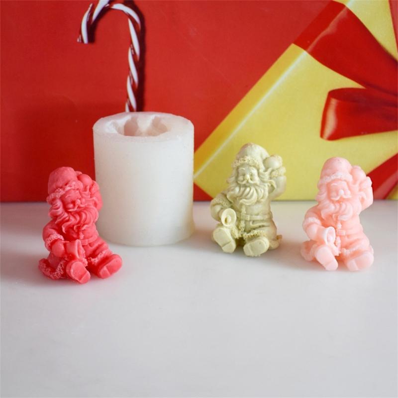 Рождественская форма для свечей Санта-Клаус Силиконовые формы для ручной работы и десертов Праздничный инструмент для выпечки