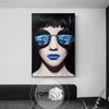 Modren Cool Punk Hipster Girl Canvas Cuadros Современный принт плаката Сексуальная настенная живопись для гостиной Девушки Спальня Домашний декор
