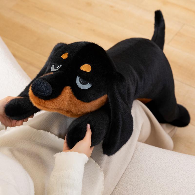 6080100Cm Simulated Black Dog Plush Toy Lifelike Dalmatian Plush Doll Soft Stuffed Animal Boy Girl Birthday Gift