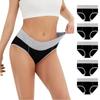 5PC Women's Large Color Cotton High Waist Pants With Raised Hips Underwear