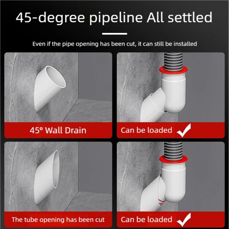 Anti Odor Waste Pipe Connector Strong Plastic Construction Leakproof Designs Drainage Fitting Simple Installation