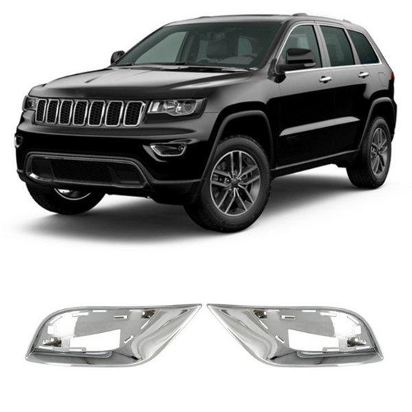 Декоративная накладка противотуманной фары Jeep Grand Cherokee (Хром, АБС, 2017-2021) - 1 пара