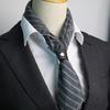Men'S Scarf British Style Gray Striped Small Scarf Suit Autumn And Winter Men'S And Women'S Square Scarves