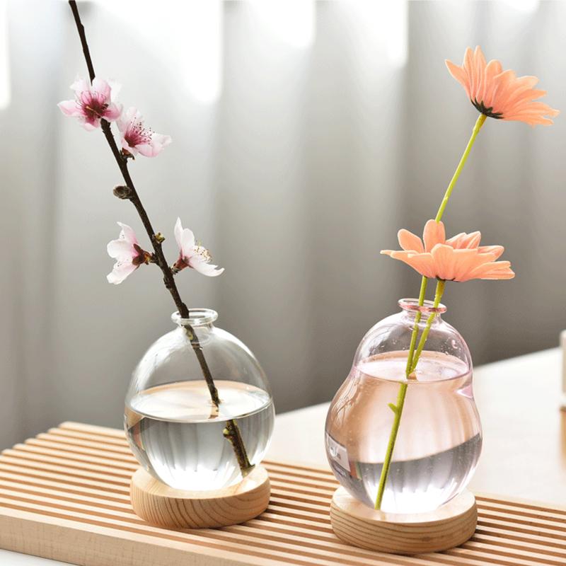 Creative New Bubble Vase Hydroponic Glass Vase Transparent Pink Flower Arrangement Table Decoration Aromatherapy Bottle Ornament