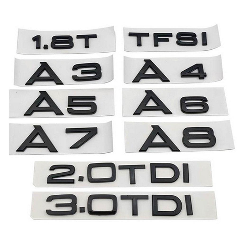 Car Decorate Emblem Trunk Badge Accessories Chrome Lettering Applicable For Audi A3 A4 A5 A6 A7 A8 1.8 T 2.0 3.0 TDI TFSI