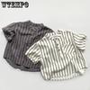 Boys' Shirt Summer Boys' and Girls' Baby Forest Korean Edition Strong Stripe Short Sleeve Children's Versatile Top Trendy